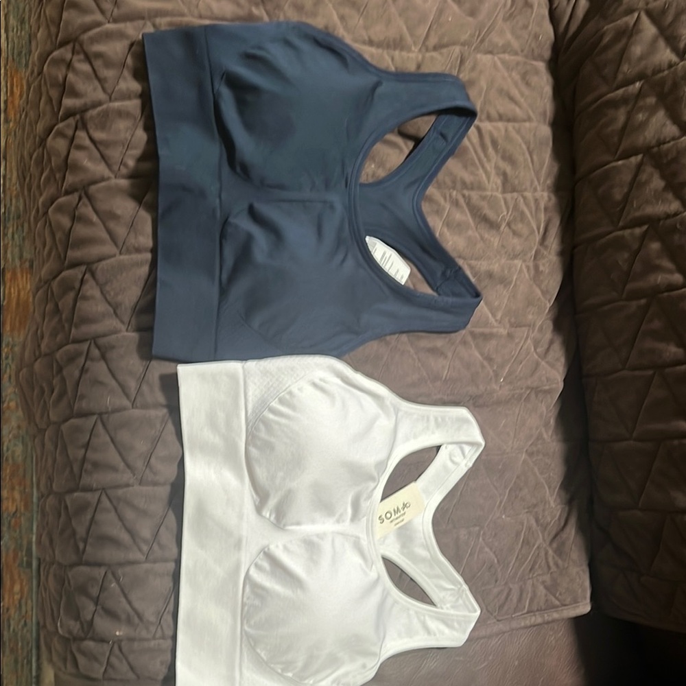 Lot of two Soma Blue and White Sports Bras. Bundle of two. New with tags